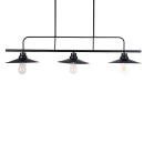 GloboStar® REGAL 01009 Vintage Industrial Φωτιστικό Οροφής Τρίφωτο 3 x E27 Μαύρο Μεταλλικό Ράγα Μ113 x Π26 x Υ85cm