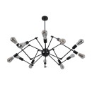 GloboStar® SPIDER 01012 Vintage Industrial Φωτιστικό Οροφής Πολύφωτο Μαύρο Μεταλλικό Φ100 x Y40cm