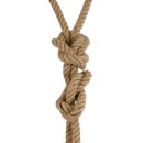 GloboStar® ROPE 01019 Vintage Industrial Κρεμαστό Φωτιστικό Οροφής Δίφωτο 2 x E27 AC220-240V IP20 - Μ38 x Π35.5 x Υ200cm - Μπεζ με 2 Μέτρα Σχοινί Τριχιά - 5 Χρόνια Εγγυηση