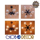 GloboStar® CONFOR 01036 Μοντέρνο Industrial Φωτιστικό Οροφης Πολύφωτο Μαύρο Μεταλλικό Φ24 x Y8cm