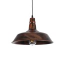 GloboStar® RAY 01046 Vintage Industrial Κρεμαστό Φωτιστικό Οροφής Μονόφωτο 1 x E27 Καφέ Σκουριά Μεταλλικό Καμπάνα Φ36 x Y25cm