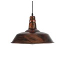 GloboStar® RAY 01046 Vintage Industrial Κρεμαστό Φωτιστικό Οροφής Μονόφωτο 1 x E27 Καφέ Σκουριά Μεταλλικό Καμπάνα Φ36 x Y25cm