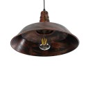 GloboStar® RAY 01046 Vintage Industrial Κρεμαστό Φωτιστικό Οροφής Μονόφωτο 1 x E27 Καφέ Σκουριά Μεταλλικό Καμπάνα Φ36 x Y25cm