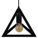 GloboStar® TRIANGLE 01063 Μοντέρνο Κρεμαστό Φωτιστικό Οροφής Μονόφωτο 1 x E27 Μαύρο Μεταλλικό Πλέγμα Φ25 x Y21cm