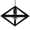 GloboStar® TRIANGLE 01063 Μοντέρνο Κρεμαστό Φωτιστικό Οροφής Μονόφωτο 1 x E27 Μαύρο Μεταλλικό Πλέγμα Φ25 x Y21cm