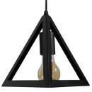 GloboStar® TRIANGLE 01063 Μοντέρνο Κρεμαστό Φωτιστικό Οροφής Μονόφωτο 1 x E27 Μαύρο Μεταλλικό Πλέγμα Φ25 x Y21cm