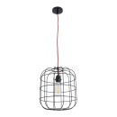 GloboStar® PARROT 01099 Μοντέρνο Industrial Κρεμαστό Φωτιστικό Οροφής Μονόφωτο Μαύρο Μεταλλικό Πλέγμα Φ30 x Y35cm