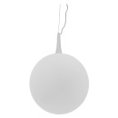 GloboStar® SPHERE 01143 Μοντέρνο Κρεμαστό Φωτιστικό Οροφής Μονόφωτο 1 x E27 Λευκό Γυάλινο Φ25 x Y46.5cm