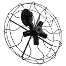 GloboStar® FAN 01163 Vintage Industrial Φωτιστικό Τοίχου Απλίκα Πολύφωτο Μαύρο Μεταλλικό Πλέγμα Φ46 x Μ22 x Π46 x Υ46cm