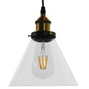 GloboStar® CONE 01169 Vintage Κρεμαστό Φωτιστικό Οροφής Μονόφωτο 1 x E27 Γυάλινο Καμπάνα Φ18 x Y20cm