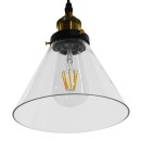 GloboStar® CONE 01169 Vintage Κρεμαστό Φωτιστικό Οροφής Μονόφωτο 1 x E27 Γυάλινο Καμπάνα Φ18 x Y20cm