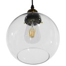 GloboStar® COLLINS 01170 Vintage Κρεμαστό Φωτιστικό Οροφής Μονόφωτο 1 x E27 Γυάλινο Καμπάνα Φ18 x Y25cm