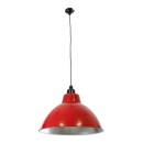 GloboStar® LOUVE 01177 Vintage Industrial Κρεμαστό Φωτιστικό Οροφής Μονόφωτο 1 x E27 AC220-240V IP20 - Φ40 x Y30cm - Κόκκινο με Ασημί Μεταλλικό Καμπάνα  - 5 Χρόνια Εγγύηση