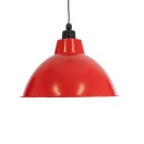 GloboStar® LOUVE 01177 Vintage Industrial Κρεμαστό Φωτιστικό Οροφής Μονόφωτο 1 x E27 AC220-240V IP20 - Φ40 x Y30cm - Κόκκινο με Ασημί Μεταλλικό Καμπάνα  - 5 Χρόνια Εγγύηση