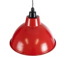 GloboStar® LOUVE 01177 Vintage Industrial Κρεμαστό Φωτιστικό Οροφής Μονόφωτο 1 x E27 AC220-240V IP20 - Φ40 x Y30cm - Κόκκινο με Ασημί Μεταλλικό Καμπάνα  - 5 Χρόνια Εγγύηση