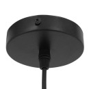 GloboStar® SHADE 00906 Μοντέρνο Κρεμαστό Φωτιστικό Οροφής Μονόφωτο 1 x E27 Μαύρο Μεταλλικό με Ξύλο Καμπάνα Φ23 x Υ22cm