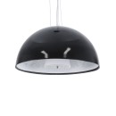 GloboStar® SERENIA BLACK 01151 Μοντέρνο Κρεμαστό Φωτιστικό Οροφής Μονόφωτο Μαύρο Γύψινο Καμπάνα Φ40 x Y19cm