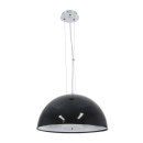 GloboStar® SERENIA BLACK 01151 Μοντέρνο Κρεμαστό Φωτιστικό Οροφής Μονόφωτο Μαύρο Γύψινο Καμπάνα Φ40 x Y19cm