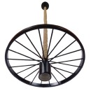 GloboStar® VELO 01185 Vintage Industrial Κρεμαστό Φωτιστικό Οροφής Μονόφωτο 1 x E27 Μαύρο Μεταλλικό Πλέγμα με Μπεζ Σχοινί Φ30 x Y16cm