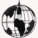 GloboStar® EARTH 01205 Vintage Industrial Κρεμαστό Φωτιστικό Οροφής Μονόφωτο 1 x E27 Μαύρο Μεταλλικό Πλέγμα Φ30 x Υ30cm