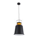 GloboStar® NUNZIATA 01236 Vintage Industrial Κρεμαστό Φωτιστικό Οροφής Μονόφωτο Μαύρο Μεταλλικό Καμπάνα Φ27 x Y39cm