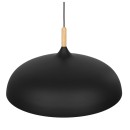 GloboStar® VALLETE BLACK 01259 Μοντέρνο Κρεμαστό Φωτιστικό Οροφής Μονόφωτο 1 x E27 Μαύρο Μεταλλικό Καμπάνα Φ60 x Y35cm