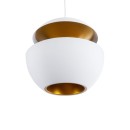 GloboStar® SEVILLE WHITE 01268 Μοντέρνο Κρεμαστό Φωτιστικό Οροφής Μονόφωτο 1 x E27 Λευκό Μεταλλικό Φ35 x 33cm