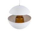 GloboStar® SEVILLE WHITE 01268 Μοντέρνο Κρεμαστό Φωτιστικό Οροφής Μονόφωτο 1 x E27 Λευκό Μεταλλικό Φ35 x 33cm