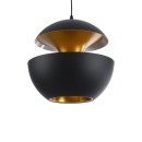 GloboStar® SEVILLE BLACK 01269 Μοντέρνο Κρεμαστό Φωτιστικό Οροφής Μονόφωτο Μαύρο Μεταλλικό Φ35 x Y33cm