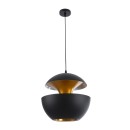 GloboStar® SEVILLE BLACK 01269 Μοντέρνο Κρεμαστό Φωτιστικό Οροφής Μονόφωτο Μαύρο Μεταλλικό Φ35 x Y33cm