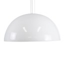 GloboStar® SERENIA WHITE 01273 Μοντέρνο Κρεμαστό Φωτιστικό Οροφής Μονόφωτο Λευκό Γύψινο Καμπάνα Φ90 x Y45cm