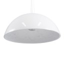 GloboStar® SERENIA WHITE 01273 Μοντέρνο Κρεμαστό Φωτιστικό Οροφής Μονόφωτο Λευκό Γύψινο Καμπάνα Φ90 x Y45cm