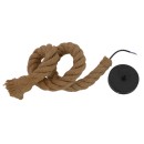 GloboStar® ROPE 01278 Vintage Industrial Κρεμαστό Φωτιστικό Οροφής Μονόφωτο 1 x E27 με 1 μέτρο Μπεζ Σχοινί Φ3.5 x 100cm