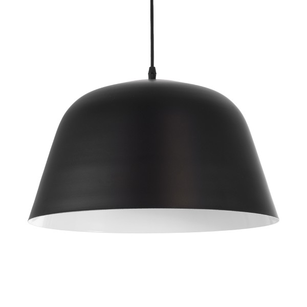 GloboStar® EASTVALE 01281 Μοντέρνο Κρεμαστό Φωτιστικό Οροφής Μονόφωτο 1 x E27 Μαύρο Μεταλλικό Καμπάνα Φ40 x Y24cm