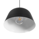 GloboStar® EASTVALE 01281 Μοντέρνο Κρεμαστό Φωτιστικό Οροφής Μονόφωτο 1 x E27 Μαύρο Μεταλλικό Καμπάνα Φ40 x Y24cm