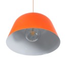 GloboStar® NORTHVALE 01283 Μοντέρνο Κρεμαστό Φωτιστικό Οροφής Μονόφωτο 1 x E27 Πορτοκαλί Μεταλλικό Καμπάνα Φ40 x Y24cm