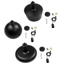 GloboStar® ROCKFORD 01287 SET 3 Μοντέρνα Κρεμαστά Φωτιστικά Οροφής Τρίφωτο 3 x E27 Μαύρα Μεταλλικά Καμπάνα