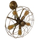 GloboStar® ERAFAN 01381 Vintage Industrial Φωτιστικό Τοίχου Απλίκα Πολύφωτο Καφέ Σκουριά Μεταλλικό Πλέγμα Φ46 x Μ22 x Π46 x Υ46cm