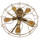 GloboStar® ERAFAN 01381 Vintage Industrial Φωτιστικό Τοίχου Απλίκα Πολύφωτο Καφέ Σκουριά Μεταλλικό Πλέγμα Φ46 x Μ22 x Π46 x Υ46cm