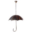 GloboStar® UMBRELLA 01406 Vintage Industrial Κρεμαστό Φωτιστικό Οροφής Πολύφωτο 5 x E27 Μαύρο Καφέ Σκουριά Μεταλλικό Φ58 x Υ60cm