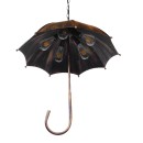 GloboStar® UMBRELLA 01406 Vintage Industrial Κρεμαστό Φωτιστικό Οροφής Πολύφωτο 5 x E27 Μαύρο Καφέ Σκουριά Μεταλλικό Φ58 x Υ60cm