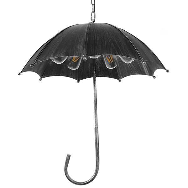 GloboStar® UMBRELLA 01407 Vintage Industrial Κρεμαστό Φωτιστικό Οροφής Πολύφωτο Γκρι Σκουριά Μεταλλικό Φ58 x Υ60cm