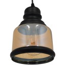 GloboStar® OLIVER 01506 Vintage Κρεμαστό Φωτιστικό Οροφής Μονόφωτο 1 x E27 Γυάλινο Μελί Διάφανο Φ15 x Υ21.5cm