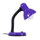 GloboStar® STUDENT PURPLE 01537 Μοντέρνο Επιτραπέζιο Φωτιστικό Γραφείου Μονόφωτο 1 x E27 Μωβ με Λευκό Μεταλλικό με Διακόπτη ΟN/OFF Καμπάνα Φ12 x Υ32cm