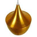 GloboStar® SHANGHAI GOLD 01544 Μοντέρνο Κρεμαστό Φωτιστικό Οροφής Μονόφωτο 1 x E27 Χρυσό Μεταλλικό Καμπάνα Φ24 x Y30cm