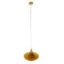 GloboStar® SHANGHAI GOLD 01545 Μοντέρνο Κρεμαστό Φωτιστικό Οροφής Μονόφωτο 1 x E27 Χρυσό Μεταλλικό Καμπάνα Φ37 x Y20cm