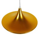 GloboStar® SHANGHAI GOLD 01545 Μοντέρνο Κρεμαστό Φωτιστικό Οροφής Μονόφωτο 1 x E27 Χρυσό Μεταλλικό Καμπάνα Φ37 x Y20cm