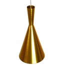 GloboStar® SHANGHAI GOLD 01546 Μοντέρνο Κρεμαστό Φωτιστικό Οροφής Μονόφωτο 1 x E27 Χρυσό Μεταλλικό Καμπάνα Φ18 x Y38.5cm