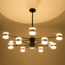 GloboStar® ORNATE 01553 Μοντέρνο Φωτιστικό Οροφής LED 104 Watt Πολύφωτο Μαύρο με Μπρονζέ και Χρυσές Λεπτομέρειες Μεταλλικό Λευκό Ημέρας 4500k Πλέγμα Φ63 x Y36-45cm