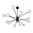 GloboStar® ORNATE 01553 Μοντέρνο Φωτιστικό Οροφής LED 104 Watt Πολύφωτο Μαύρο με Μπρονζέ και Χρυσές Λεπτομέρειες Μεταλλικό Λευκό Ημέρας 4500k Πλέγμα Φ63 x Y36-45cm